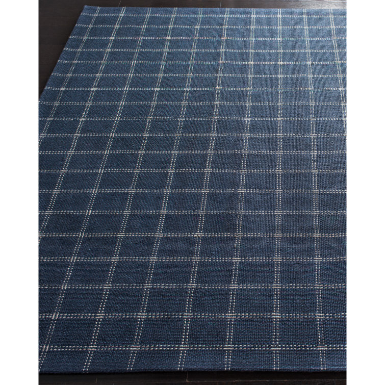 Lauren Ralph Lauren Tamworth Plaid Handmade Handwoven Navy Area Rug